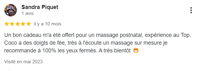 avis google massage post natal 2024